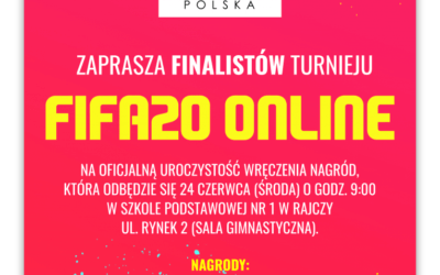 Wręczenie nagród finalistom Turnieju FIFA20 Online powiatu żywieckiego